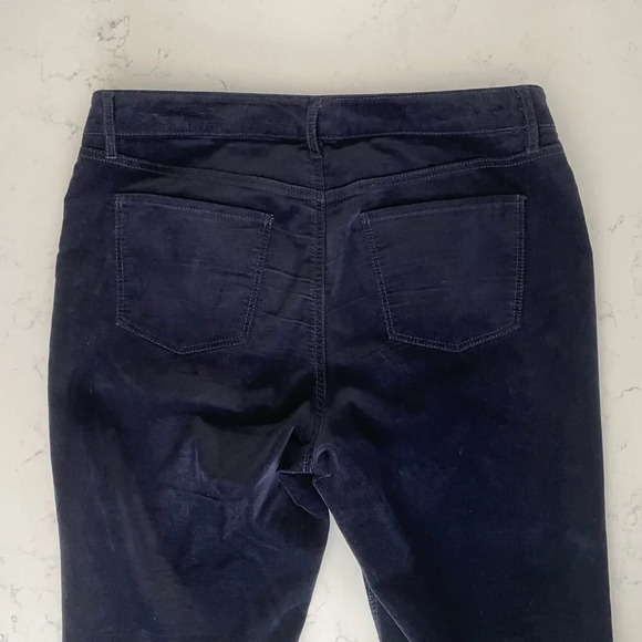 Talbots Flawless Five Pocket Petites Strght Leg Brushed Cotton Pants Navy Sz 12P - Picture 6 of 10